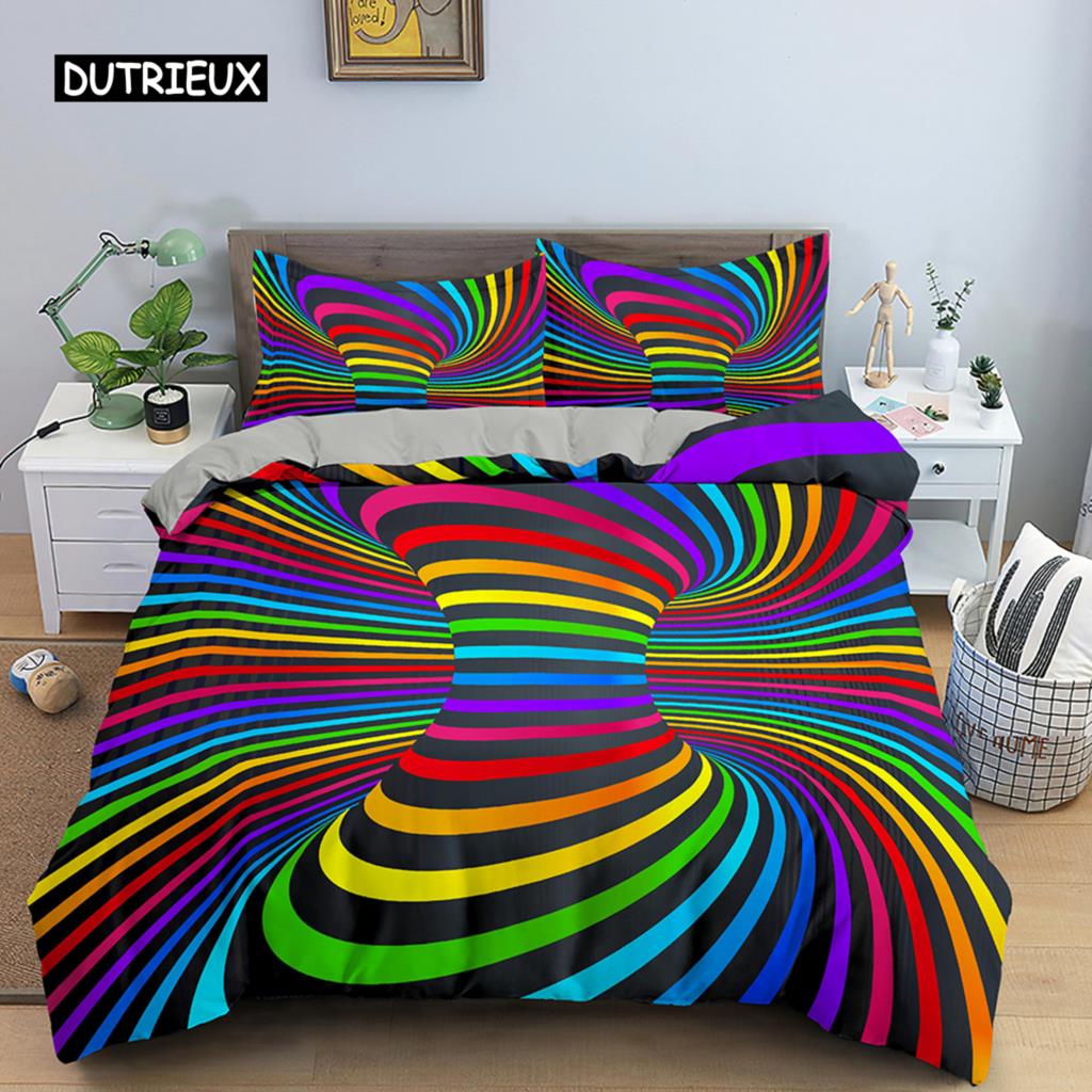3D Duvet Cover Set Psychedelic Digital Printing Twin Bedding Set Microfiber Quilt Cover Single Queen King Size Comforter Cover