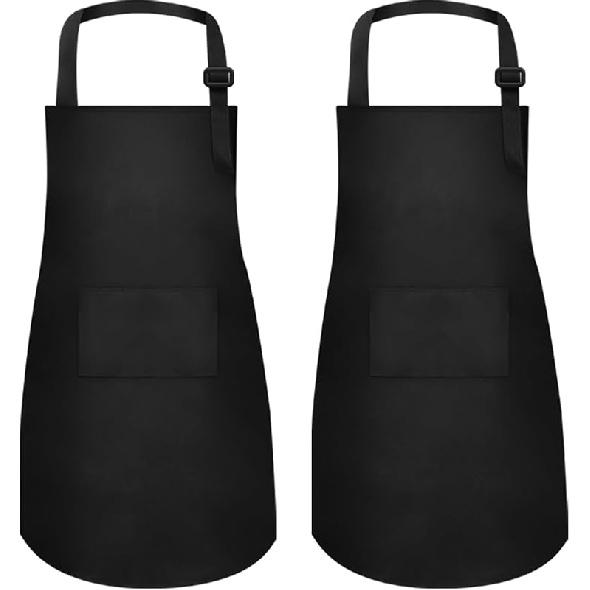 2Pcs Kids Aprons Children Artists Aprons with Pockets Adjustable Chef Aprons for Cooking Kitchen Backing Painting