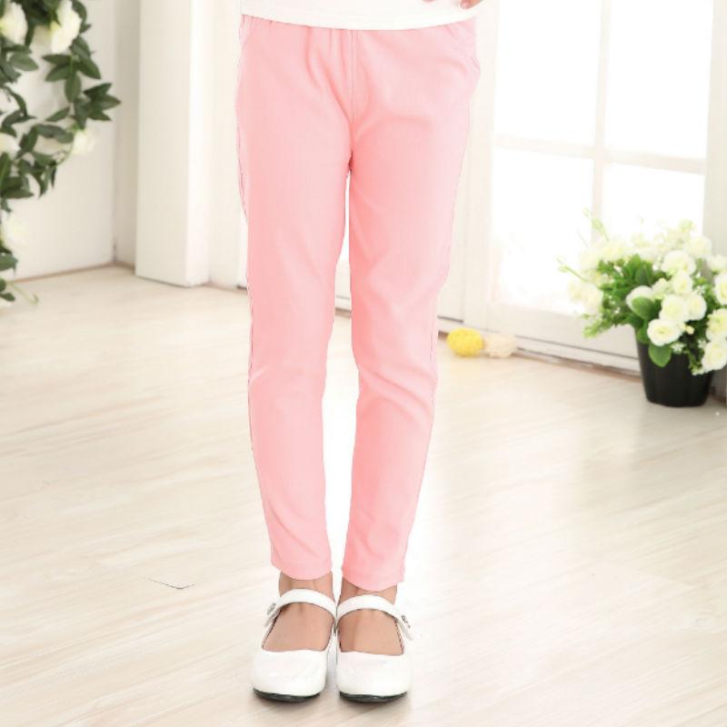 Детские эластичные прямые узкие брюки-карандаш для девочек на весну и осень
