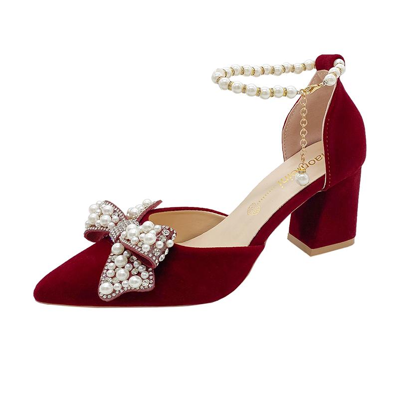 Модные повседневные туфли на каблуке с бантом, туфли с мелким вырезом, 2025, сандалии, женские туфли-лодочки с острым носком, классический стиль, удобные, свадебные, последние, бежевые, африканский носок