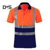 Футболка повышенной видимости с пуговицами на лацканах и светоотражающей лентой, быстросохнущая дышащая рабочая одежда, защитный топ для строителей
