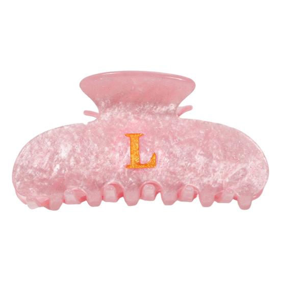 Женская заколка для волос с принтом букв, противоскользящими зубцами, зажим для волос на затылок, большой размер, зажим для волос для душа, аксессуар для волос