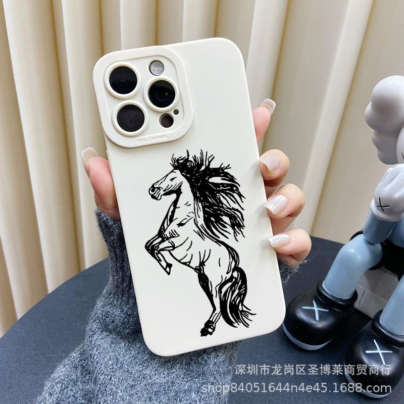 Черный конь для чехла на телефон Apple 15 iphone12promax чехол 14/13/11/XSMAX зрачок глаза 16