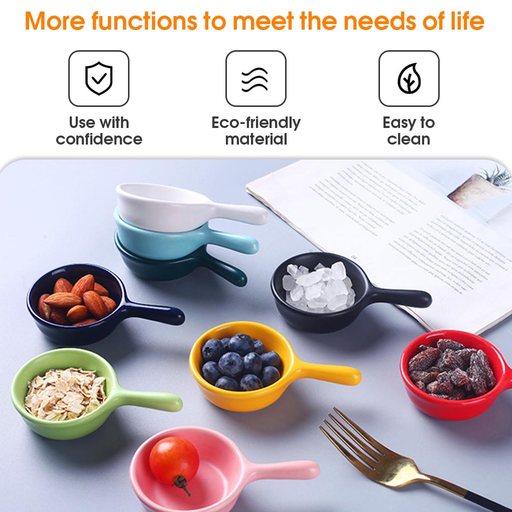 Dipping Dish with Handle Ceramic Ginger Seasoning Plates Serving Container Home Kitchen Dinnerware Houseware Accessories