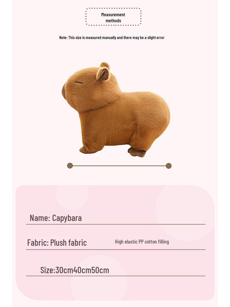 Cute Plush Capybara Doll & Pillow - Lying Version Birthday Gift