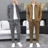 Men's Autumn Casual Corduroy Track Suit - 2-Piece Set with Long Trousers Jacket with Pockets