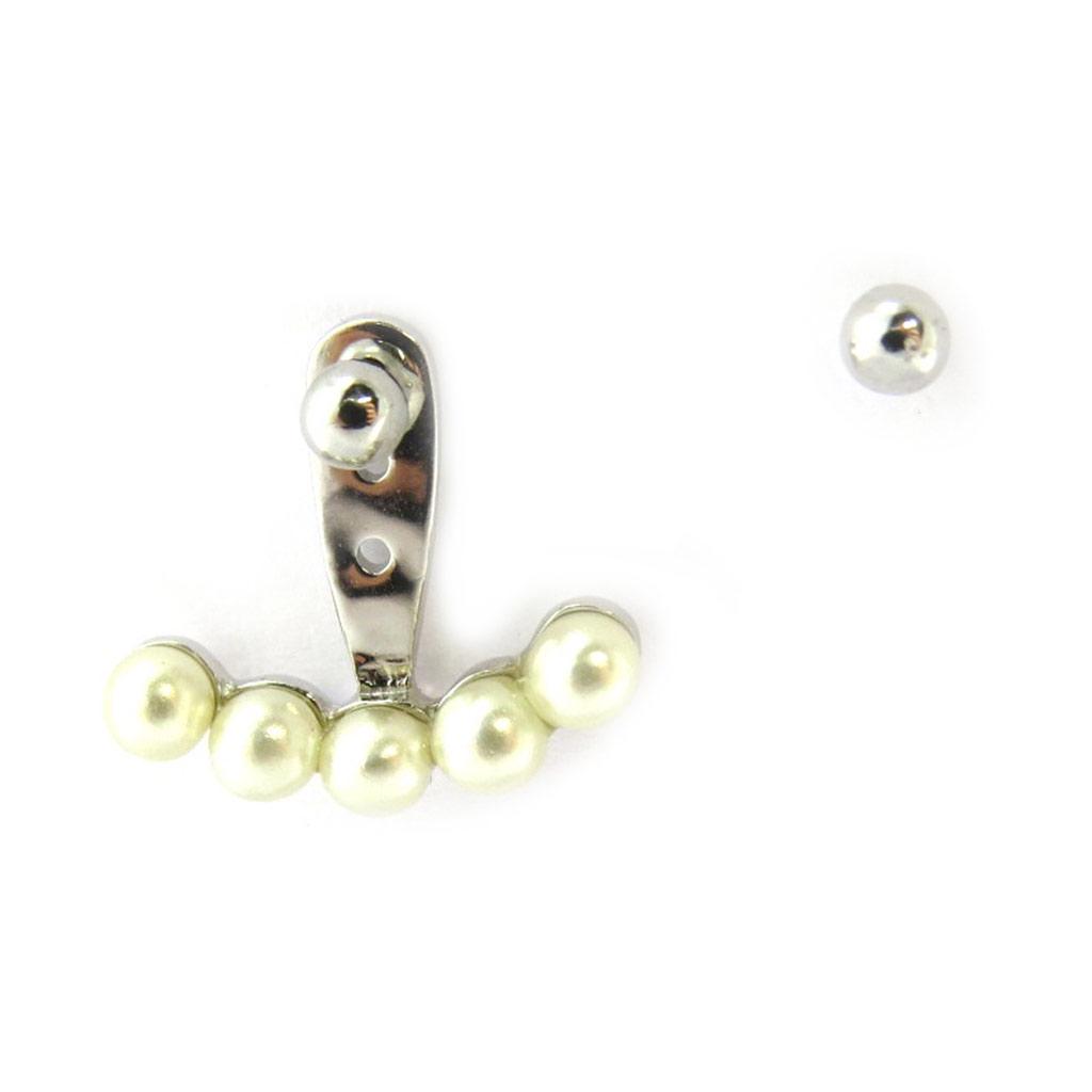 Les Trésors De Lily [M9921] - Earlobe + Ivory 'Sissi' Silver Earring