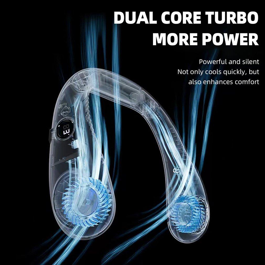 Портативный подвесной вентилятор для шеи, беспроводной USB-перезаряжаемый летний вентилятор, охлаждающий безлопастный носимый вентилятор с шейным ремешком, спортивный кулер для шеи