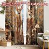 2pcs, 2D FLAT PRINTING Curtains (Without Rod) Forest Fawns Holiday Halloween Christmas Printed Curtains Yarn Curtains