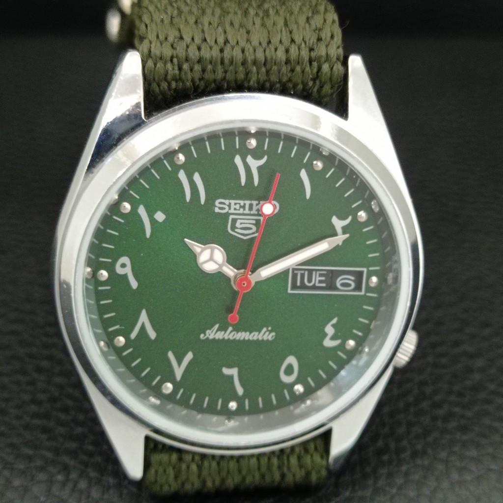 АВТОМАТИЧЕСКИЕ ВИНТАЖНЫЕ ОТРЕСТАВРИРОВАННЫЕ МУЖСКИЕ ЧАСЫ SEIKO 5 ЯПОНИЯ ЗЕЛЕНЫЙ ЦИФЕРБЛАТ a445841-1