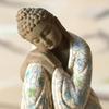 Garden Ornament with Mosaic Finish Meditative Style Mini Buddha Statue Stone