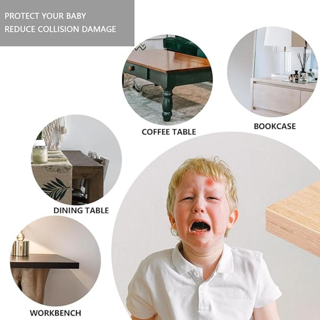 12PCS Baby Proofing Safety Corner Safety Corner Protectors Guards Clear Furniture Table Corner Protection, Kids Soft Table Corner Protectors for Child