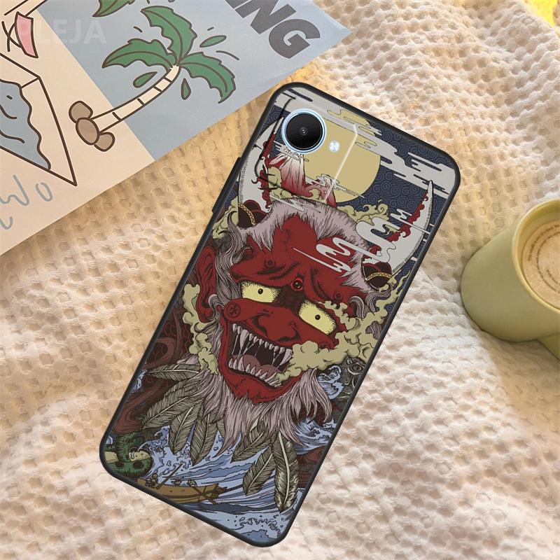 Чехол-маска Они Самурая для Realme C71 C75 C61 C53 C55 C33 C63 C51 C65 C67 11 12 13 14 Pro Plus GT6 GT7 15 Pro