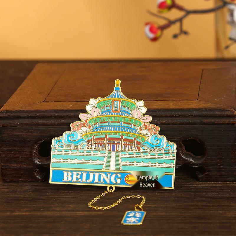 Культурный сувенир из Пекина: Запретный город, Храм Неба, Великая стена Металлические закладки - Подарки в древнем стиле