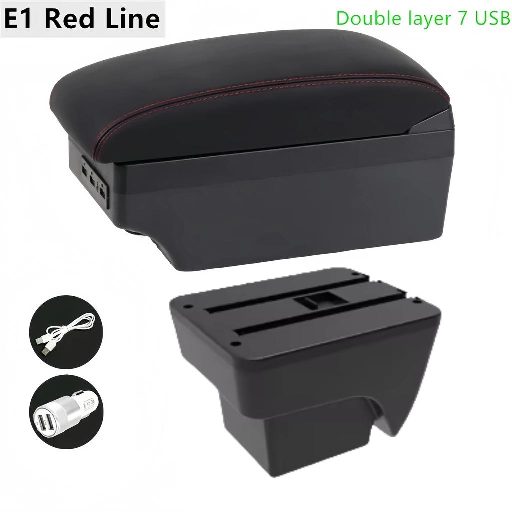 gzcr6 Car Armrest Box For SEAT IBIZA  2017-2024 Leather Arm Rest Center Console Storage USB Arm Rest Decoration Interior Parts