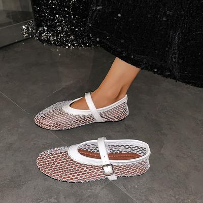 Модные женские туфли на плоской подошве с открытой сексуальной пряжкой, закрытый носок, летние повседневные женские ботинки на плоской подошве со стразами 2024 года