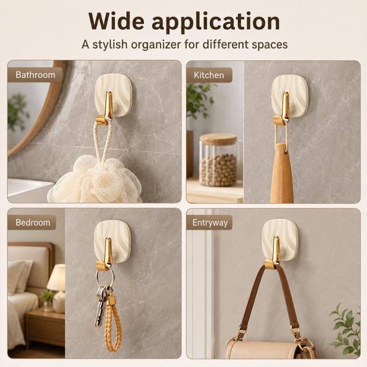 No Drill Light Luxury Plastic Adhesive Hooks Traceless Heavy-Duty Clothes Hook