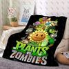 P-Plants Vs Z-Zombi Printed Fleece Throw Blanket Contemporary Style All-Season Multi-Purpose Gift Sofa Travel Office Warmth New