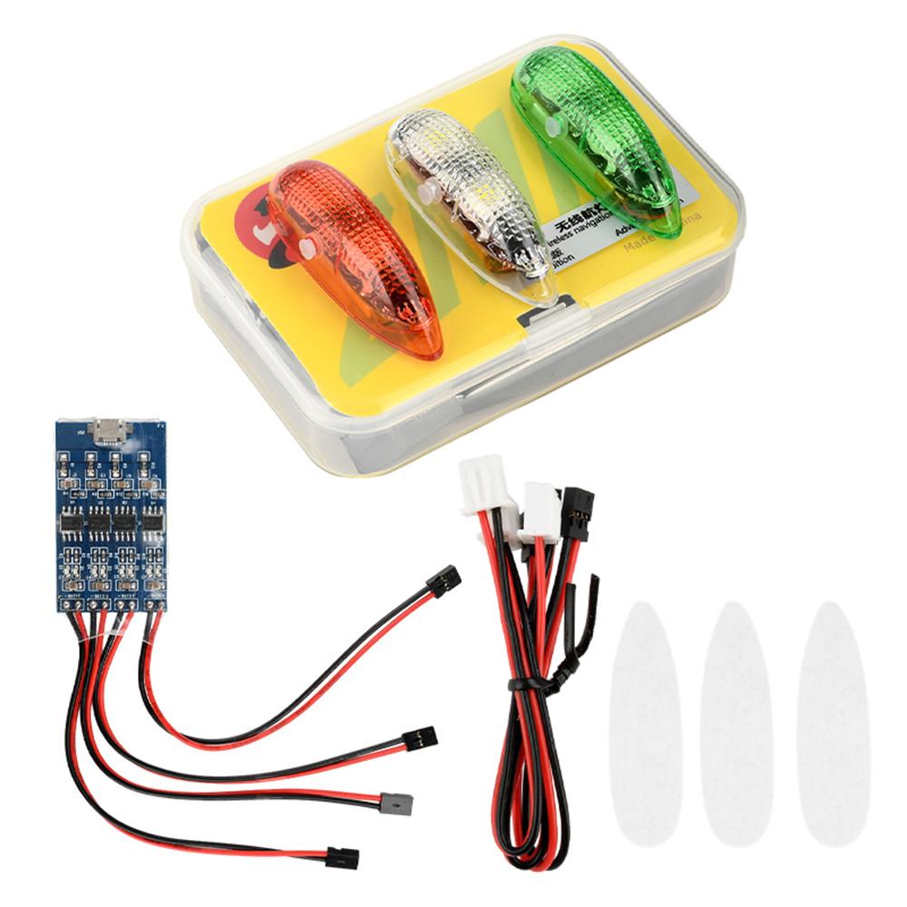 Wireless Navigation Light Rechargeable 4 modes Strobe LED Lights for RC Airplane Hobby Plane Drone Car Boat Toy Part