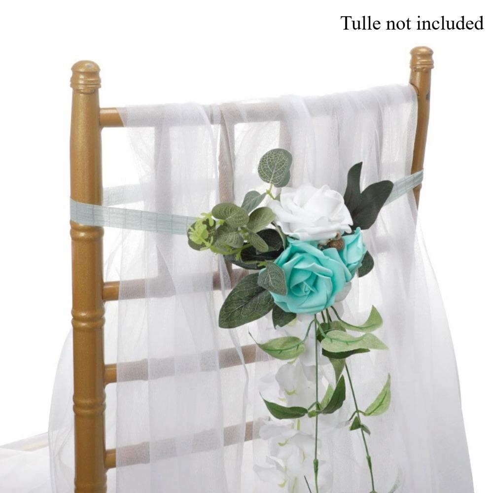 2 шт. свадебные украшения для стульев цветы свадебные украшения для прохода для свадебной церемонии декор для прохода для свадьбы украшения для церковной скамьи