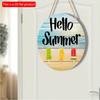 2D плоский 20*20см Привет Лето Морские и Фруктовые Узоры Эскимо хорошего качества Настенный Декор, Крутой летний стиль Подвеска для Приветственной Вечеринки, Искусство из Дерева