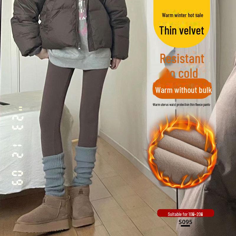 Женские плотные теплые коричневые штаны для йоги Shark с бархатом, идеально подходят для осени и зимы в качестве верхней одежды, облегающие леггинсы Barbie