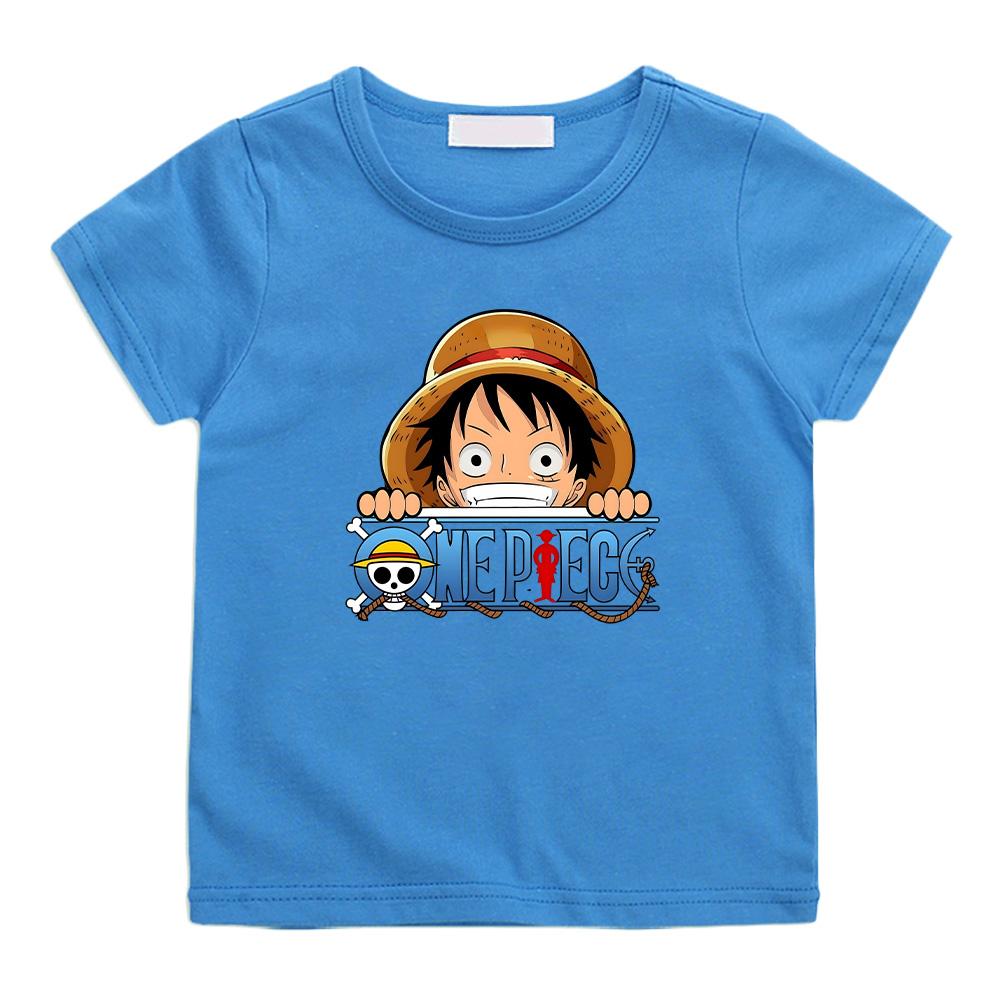 One Piece 2026 Новый Монки Д. Луффи Аниме Принт Детская Футболка Летняя Хлопковая Повседневный Топ Уличная Мода Для Мальчиков Унисекс Футболки