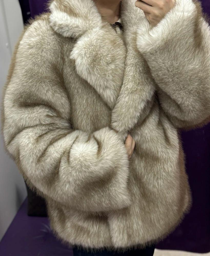 European and American autumn and winter new fur coat women's artificial fur jacket loose medium and long fox fur coat