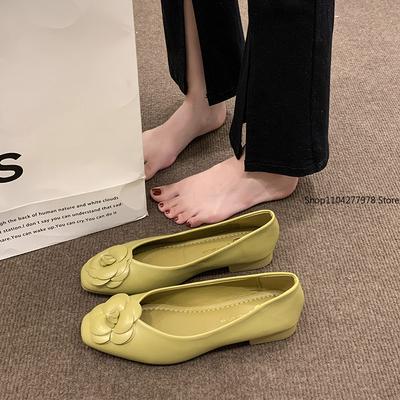 Модная женская одинарная обувь летняя низкий каблук квадратный носок цветок мелкий вырез оксфорды повседневные удобные мягкая подошва обувь для работы