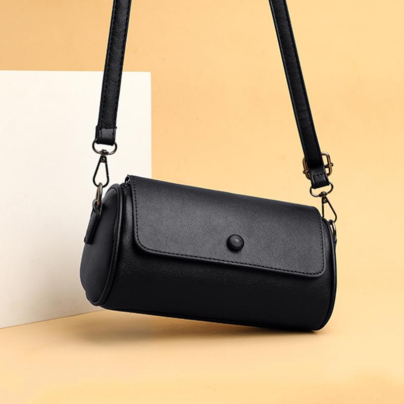 Yogodlns New Small Crossbody Bag Women's Trendy Versatile Cylinder Shoulder Bag Vintage Boston Pillow Design Solid Color Simple Handbags