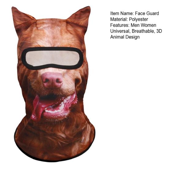 Летняя велосипедная защита для лица, шейный платок, ветрозащитный, защита от ультрафиолета, дышащий, мужской и женский уличный 3D-шлем с изображением животных, полностью покрывающий шею шарф с капюшоном