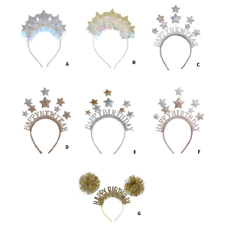 Модная Звездная Повязка на Голову Украшение для Волос Для Вечеринок Свадеб и Сценических Выступлений Легкая и Простая в Использовании