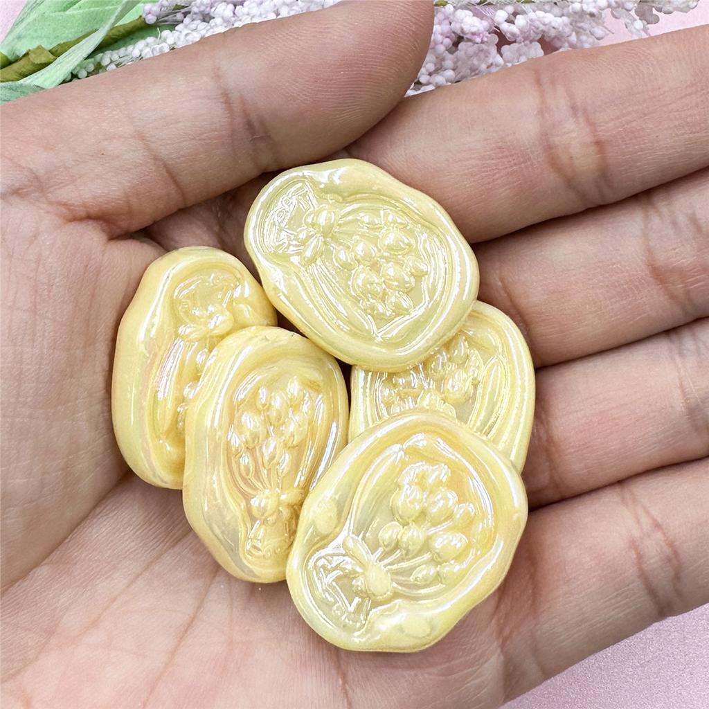 Hanmade Acrylic Geometry Handcrafted Beads Loose Spacer Handmade Bracelet Necklace DIY Tulip Flower For Jewelry Making 5pcs 21*27mm Beads