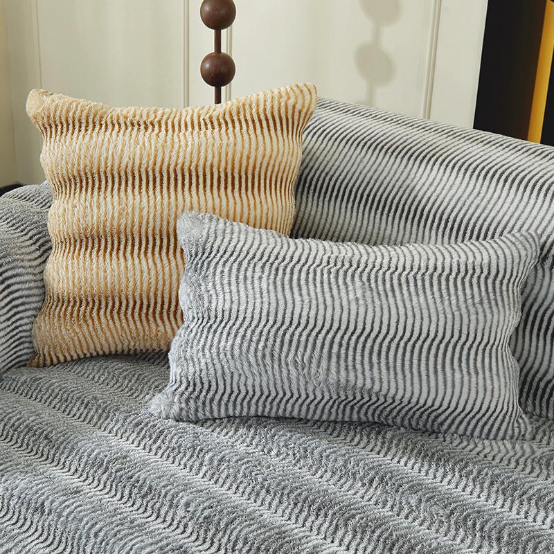 Autumn And Winter Rabbit Velvet Sofa Cushion Thickened Warm Non-slip Plush Soft Non-linting Sofa Towel
