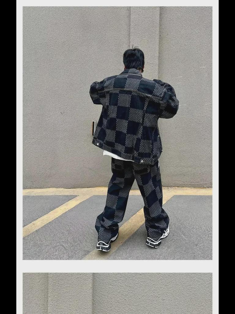 Men's Handsome Casual Sports Suit: Loose Cardigan Jacket & Wide-Leg Pants Two-Piece Set