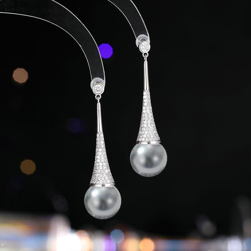 Женские серьги-подвески в элегантном дизайне «легкая роскошь», с искусственным жемчугом, модная бижутерия, универсальные серьги нишевого дизайна