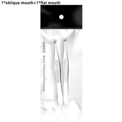 Инструменты для макияжа Косметические аксессуары Набор для макияжа Зажим для удаления волос из нержавеющей стали Пинцеты для бровей и лица Инструменты для макияжа 1 в наборе 2, 1 шт Плоский, 1 шт