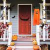 1pc Halloween Decorations for Home, Pre-Installed Orange Pumpkins Wizard Hat Outdoor Fall Decor, Hanging Pumpkin Witch H