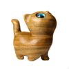 Cat Statue Wood Figurine Artwork Decoration Gift Kitty Sculpture Ornament for Cabinet Housewarming