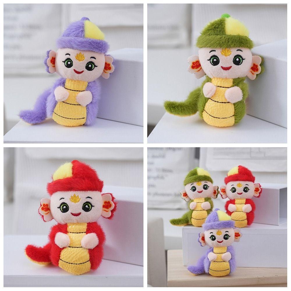 Kawaii Chinese Style Snake Year Creative Key Chain New Year Snake Red/Green Cartoon Animal Pendant Gifts