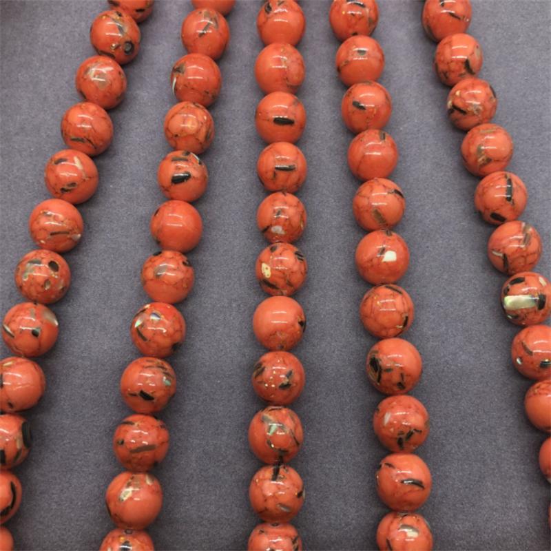 Круглые свободные золотые нити ракушки каменные разделительные бусины для изготовления ювелирных изделий своими руками браслет с подвесками 6/8/10 мм