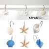 12 шт., смола, ракушка, морская звезда, занавеска для душа, крючок, вешалка, декор для ванной комнаты
