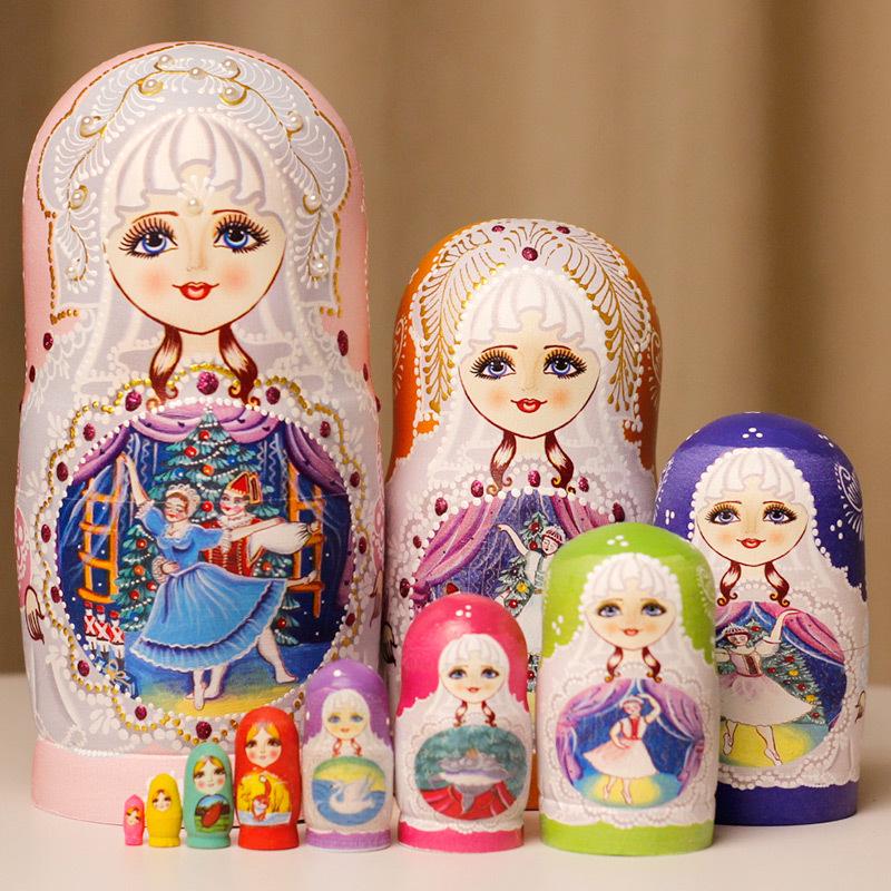 10-слойная русская матрешка - Креативная деревянная игрушка и подарок на день рождения для детей, поделочная фигурка и сувенир из путешествий.