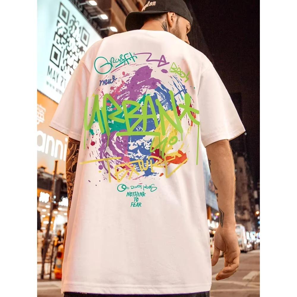 Европейский и американский бренд уличной моды, мужская футболка оверсайз, хип-хоп с принтом, мужская футболка с коротким рукавом, свободная, для уличных танцев, хип-хоп