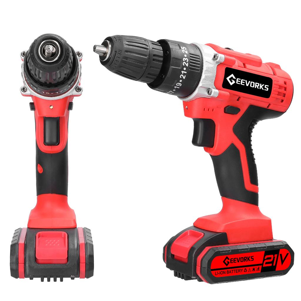 Household 3in1 Multifuctional Electric Drill Handheld Lithium Screwdriver 21V Impact Drill Brushed