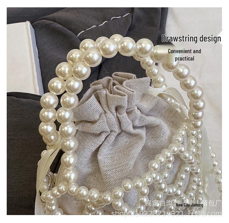 Woven Hollow Tote & Pearl Beaded Crossbody Bag (Customizable)