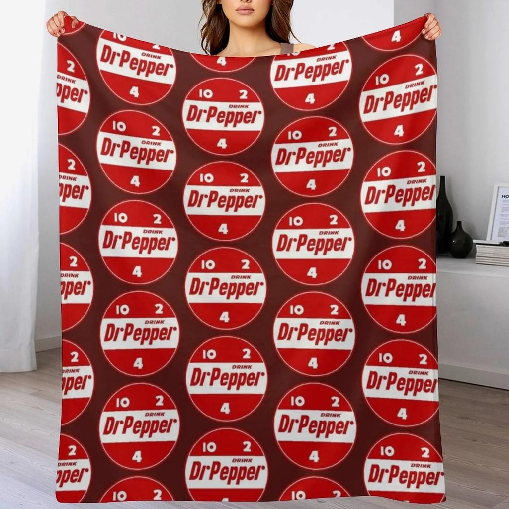 1950s Dr Pepper Throw Blanket Wrinkle Resistant Lightweight Blanket