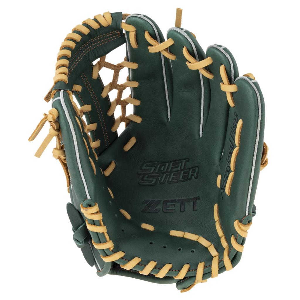 ZETT Youth Soft Steer Baseball D Green x Pastel Size L heights BJG742640 Glove, All-Around, Right-Handed Throw, Brown, (For 140-155cm),