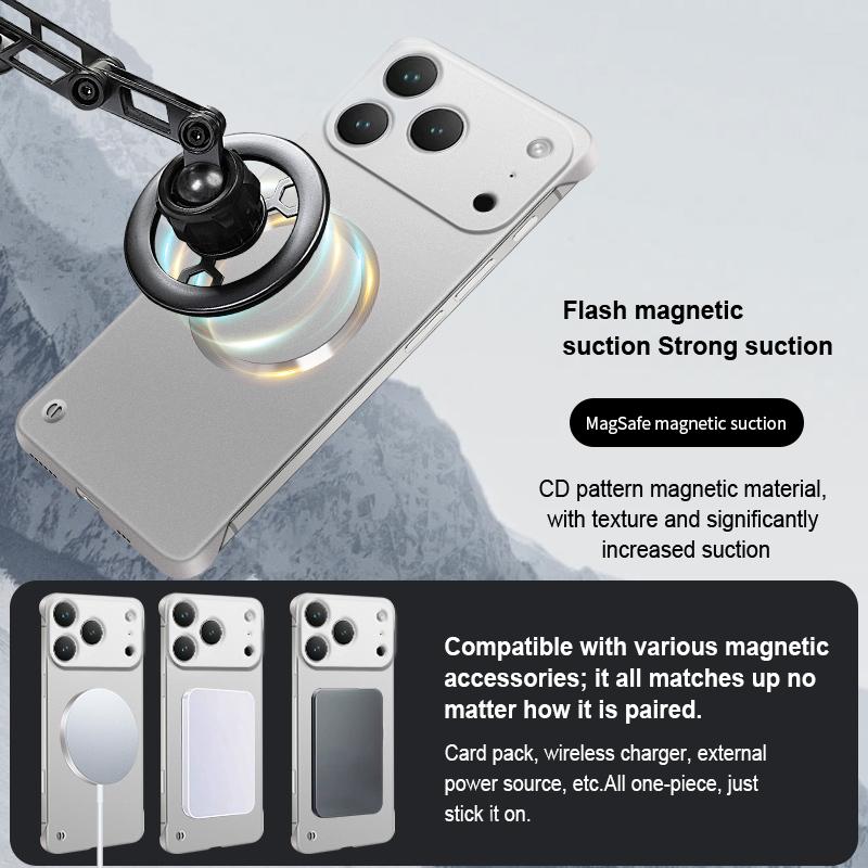 Безрамочный Ультратонкий Магнитный Чехол Для iPhone 17 Air 16 15 14 Plus 13 12 Pro Max Для Magsafe Однотонный Мягкий PC Задняя Крышка