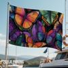1pc Vibrant Butterfly Dance Flag - 100% Polyester, Colorful Butterfly Pattern with Orange, Purple, Blue, and Green Wings, Perfect for Home, Garden, Pa